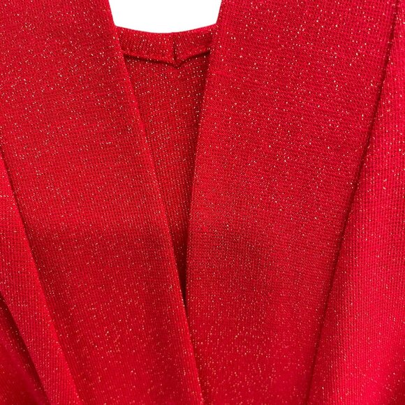 INC Red Sparkle Robe Nightgown Set XS Metallic Holiday Intimates Lounge Sleep - Picture 8 of 16
